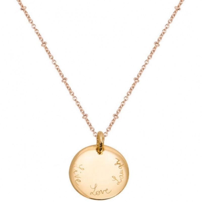 Collier disque personnalisable (plaqué or) Merci Maman