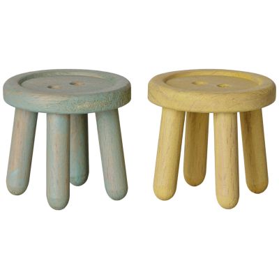 Lot de 2 tabourets pour souris menthe et jaune clair Maileg