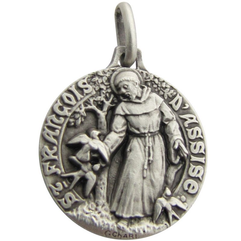 Médaille St François aux oiseaux (argent 925°) Martineau