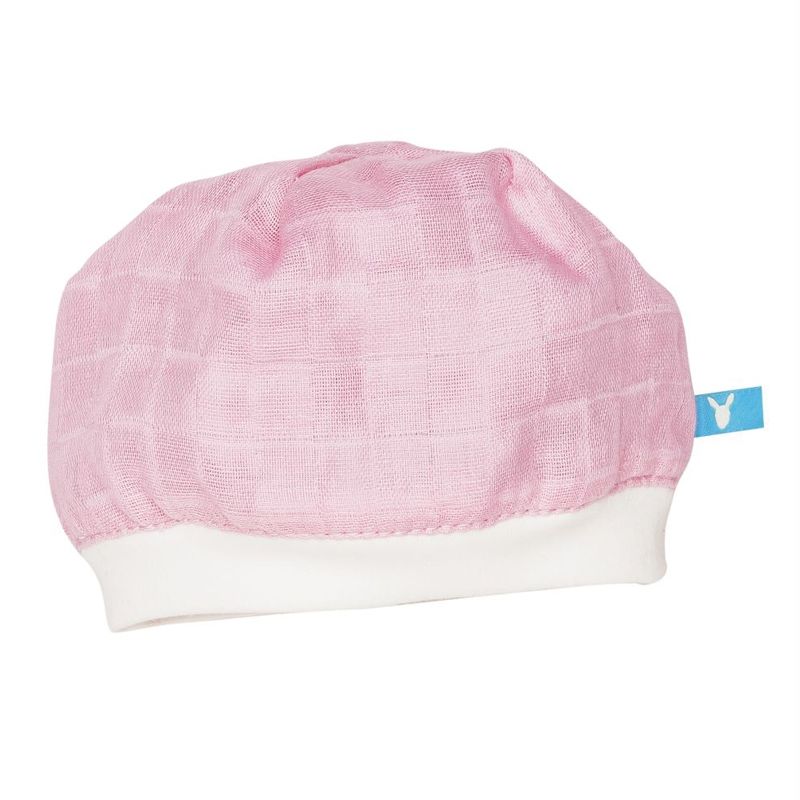 Bonnet naissance mousseline rose Wallaboo