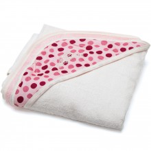 Serviette tablier de bain rose à pois  par BabyToLove