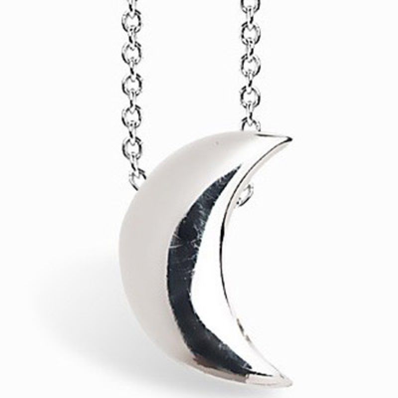 Collier chaîne 40 cm pendentif Full lune 07 mm (argent 925°) Coquine