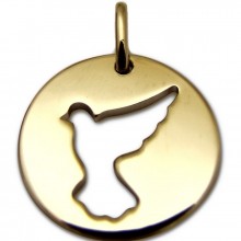 Médaille Colombe en vol ajouré 18 mm (or jaune 750°)  par Martineau