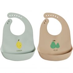 Lot de 2 bavoirs en silicone Yummy Clay-Caramel - OYOY Mini