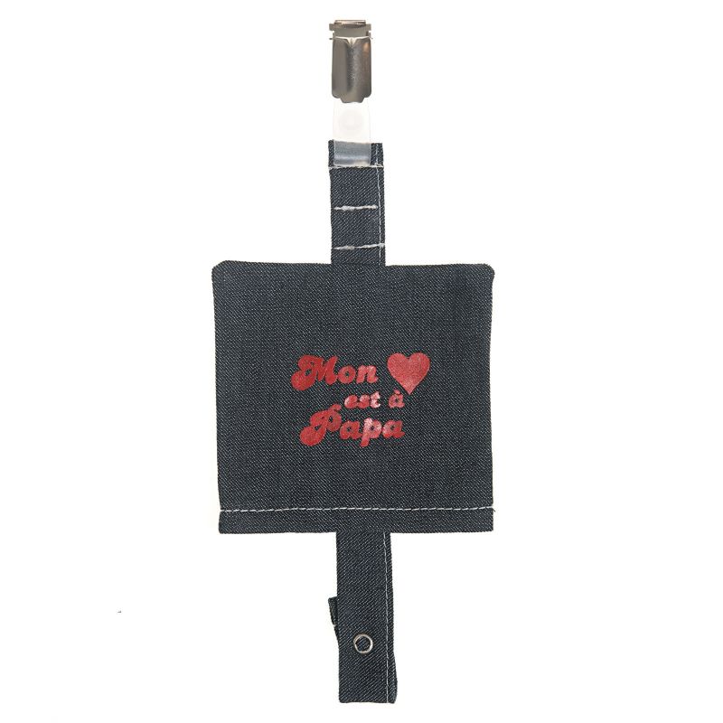 Attache-sucette coulissant Mon coeur est à papa  BB & Co
