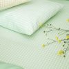Taie d'oreiller percale de coton Vichy Vert Aqua (40 x 60 cm) Kadolis Ambiance 3
