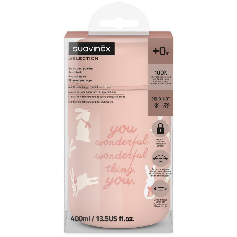 Pot isotherme Wonderland lapin rose (350 ml) Suavinex Packaging 5