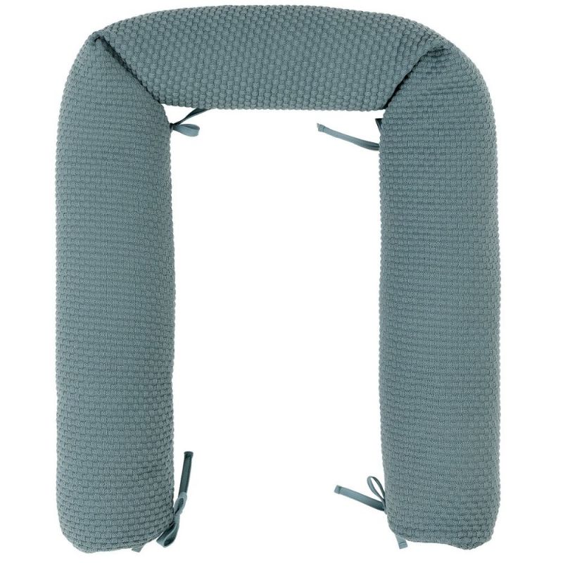 Tour de lit traversin en tricot vert sauge Axel et Luna (180 cm) Nattou