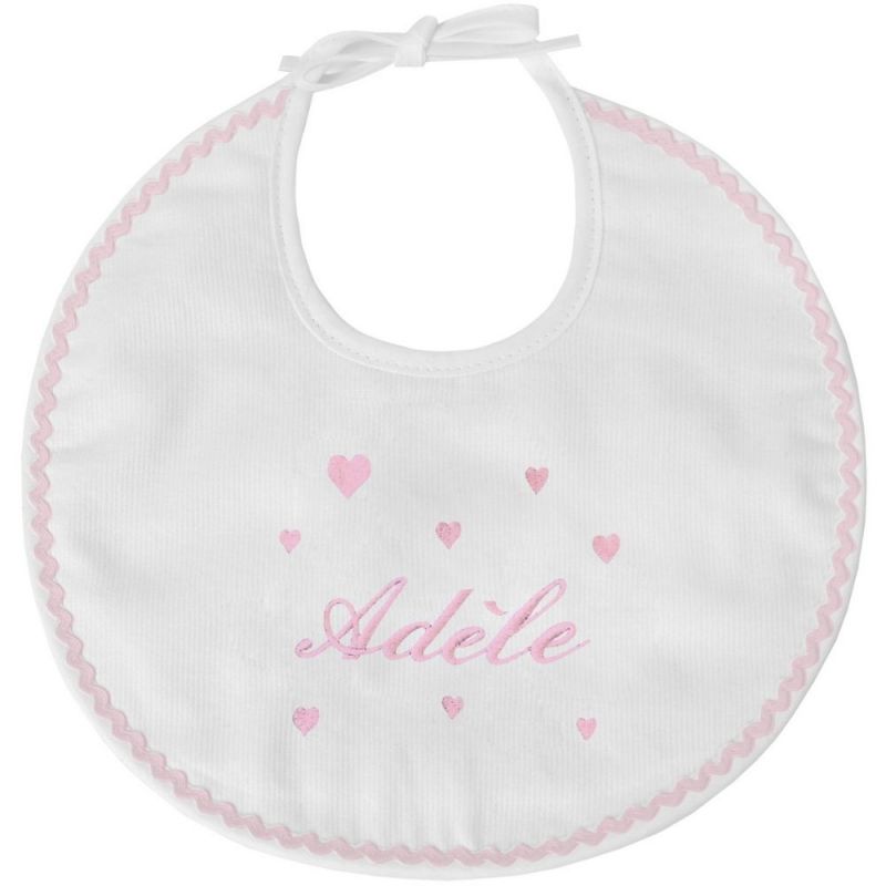 Bavoir de naissance coeur rose (personnalisable) ANVIE Produit 1 grande taille