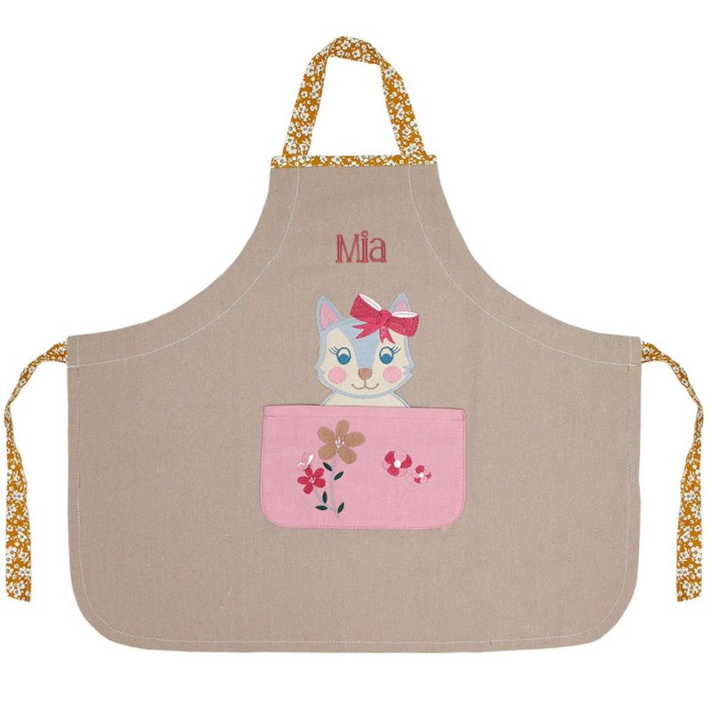 Tablier Tchikis 3 Chat personnalisable (2-6 ans) L'oiseau bateau Produit 1