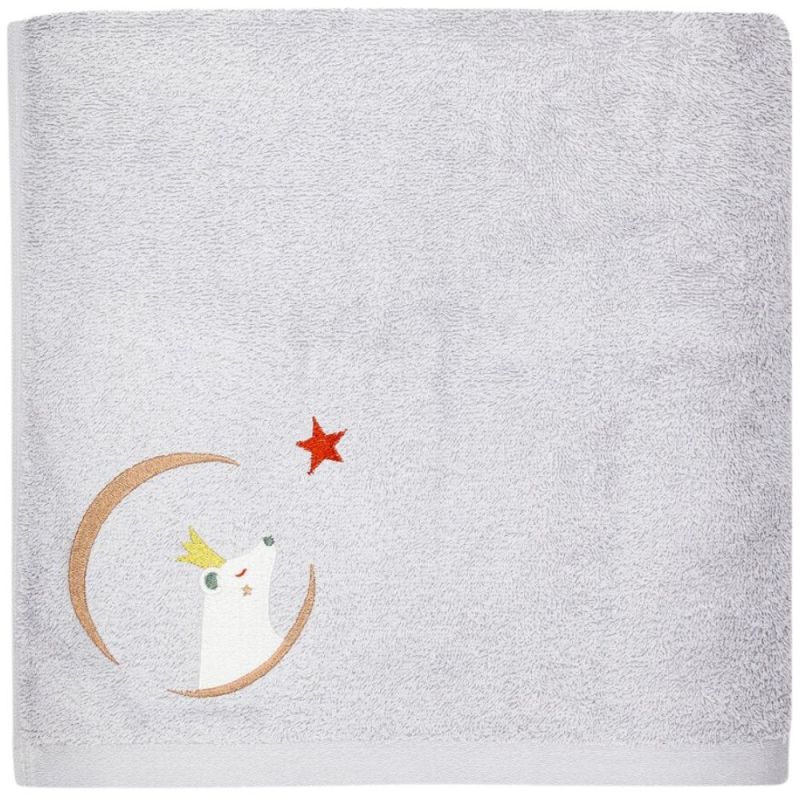 Serviette de bain grise ours (70 x 140 cm) L'oiseau bateau