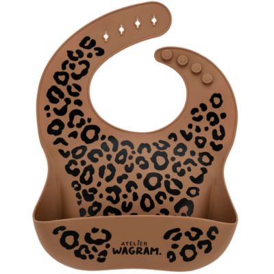 Bavoir en silicone Léopard Marron Atelier Wagram