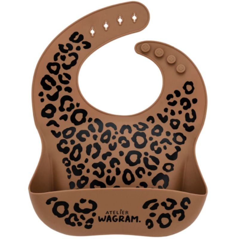 Bavoir en silicone Léopard Marron Atelier Wagram Produit 1
