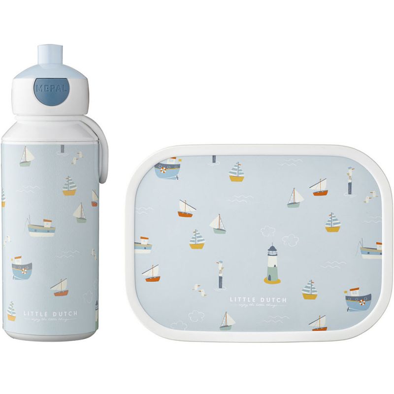 Set campus gourde et lunch box Sailors Bay Little Dutch