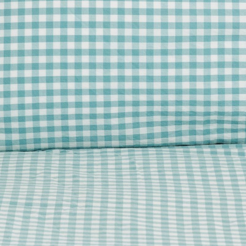 Drap housse percale de coton Vichy Azur (50 x 83 cm) Kadolis Ambiance 5