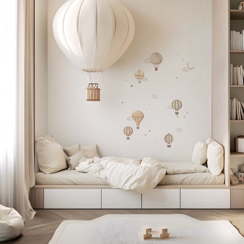 Planche de stickers muraux Montgolfières (A3) Lilipinso Ambiance 2