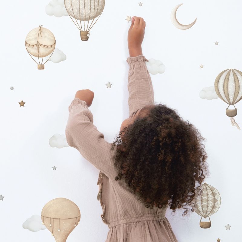 Planche de stickers muraux Montgolfières (A3) Lilipinso Ambiance 3