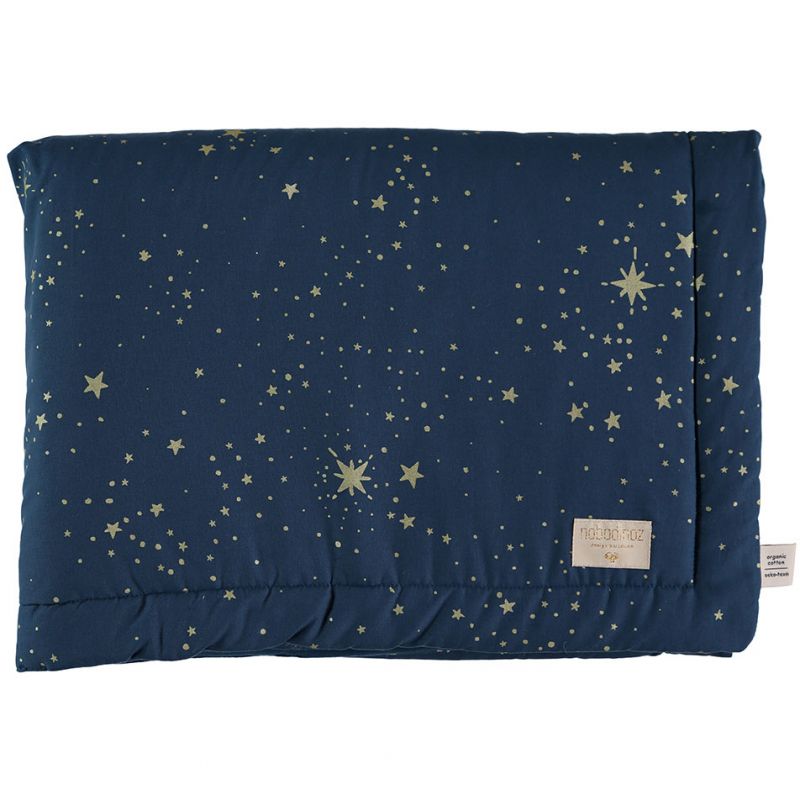 Mini couverture bébé Laponia coton bio Gold stella Night blue (70 x 70 cm) Nobodinoz