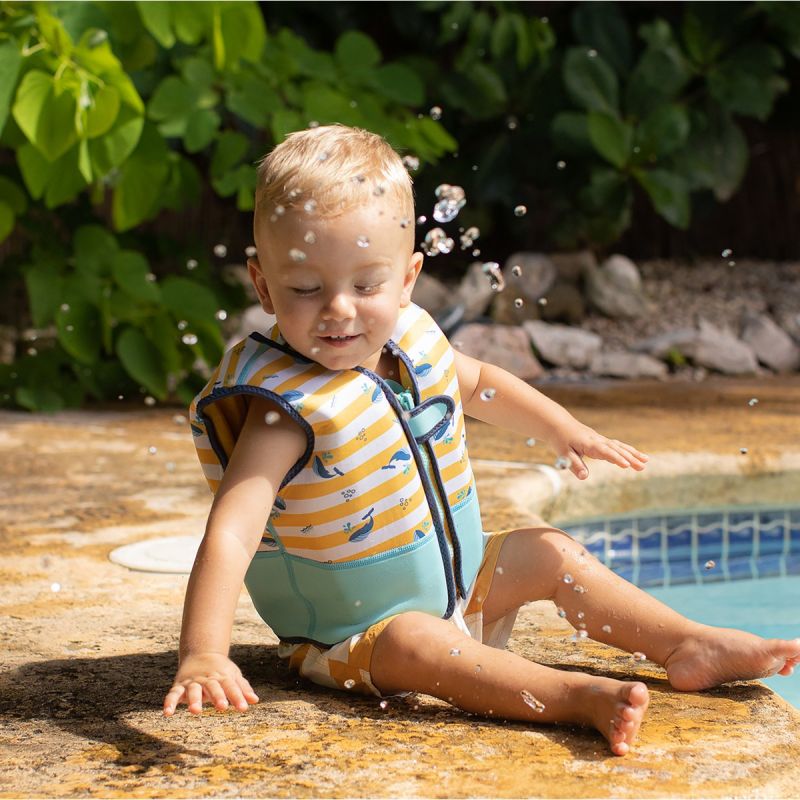 Gilet de natation Baleine jaune-blanc (4-6 ans) Swim Essentials Ambiance 2