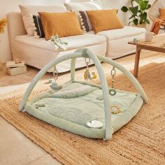 Tapis d'éveil ouatiné soft boa avec arche de jeux vert