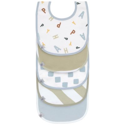 Lot de 5 bavoirs coton bio Happy Fruits bleu Lässig 