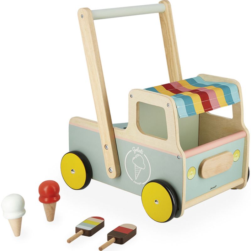 Chariot de marche en bois Marchand de glaces Janod Produit 1 grande taille