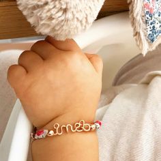 Bracelet cordon liberty Prénom goldfilled jaune (personnalisable)