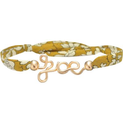bracelet cordon liberty prénom goldfilled jaune (personnalisable)