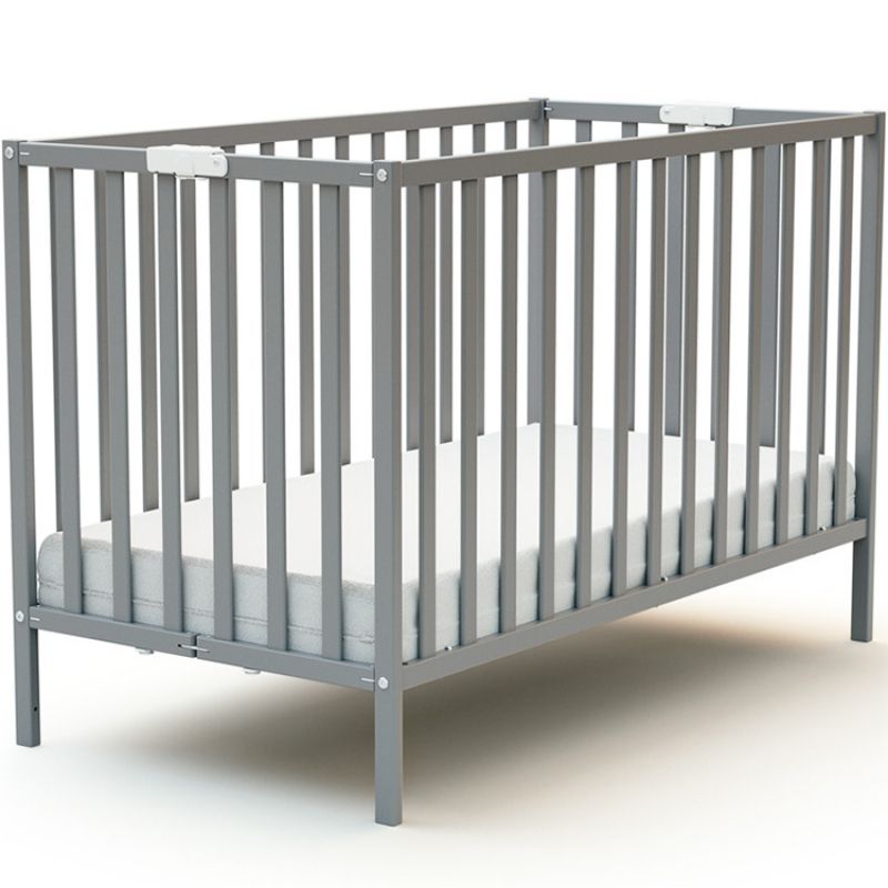 Lit pliable en bois de hêtre Essentiel gris (60 x 120 cm) AT4
