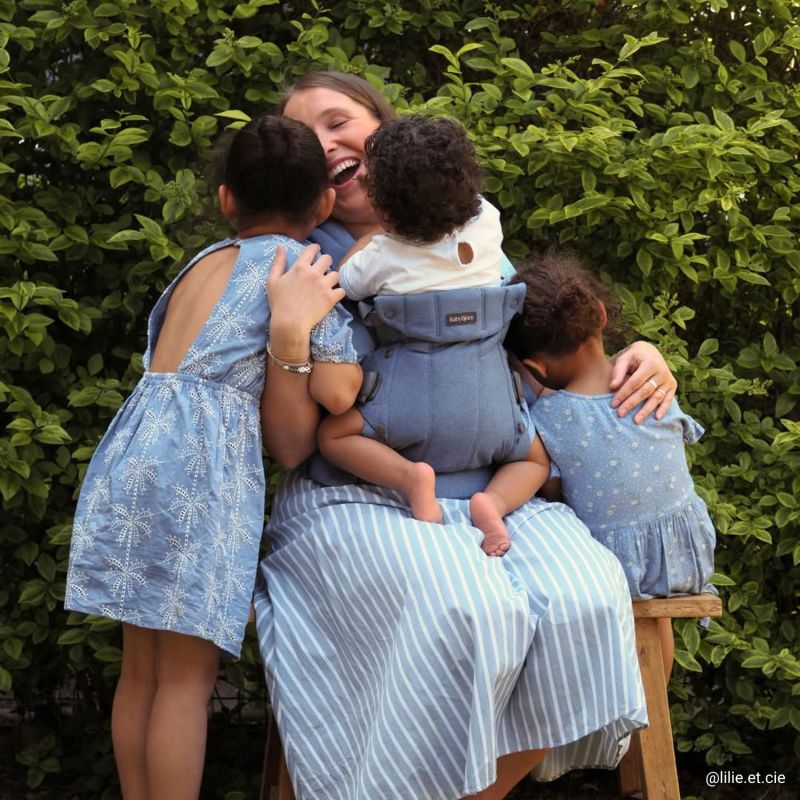 Porte-bébé Harmony Mélange Tissé Chiné Bleu - Reconditionné BabyBjörn Produit 3