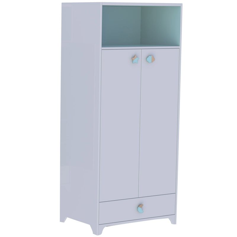 Armoire 2 portes Lou Aqua (poignées personnalisables) Théo