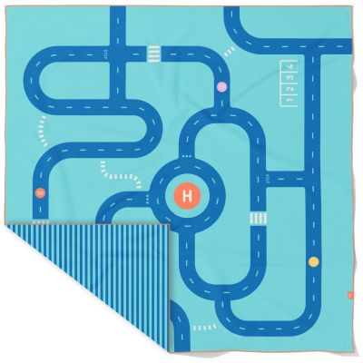Serviette de plage 2 en 1 Circuit Bleu (180 x 180 cm) Quut