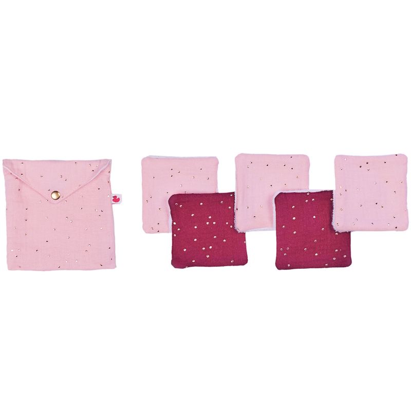 Lot de 5 lingettes lavables Girly Chic (10 x 10 cm) BB & Co