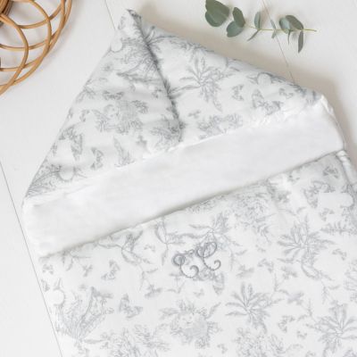 Nid d'ange passe sangle Toile de Jouy gris