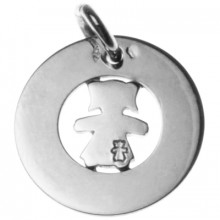 Médaille Bulle petite fille ou petit garçon 20 mm (or blanc 750°)  par Loupidou