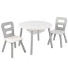 Ensemble table avec rangement et 2 chaises blanc et gris - KidKraft