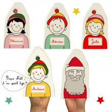 Lot de 5 marionnettes Père Noël (personnalisables)  par Les Griottes