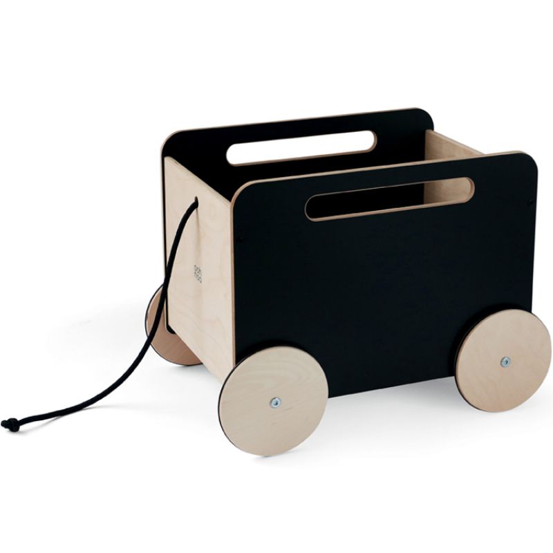 Coffre à jouets à roulettes noir ardoise ooh noo