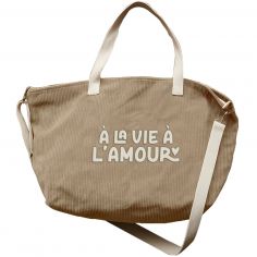 Sac cabas XL velours A la vie à l'amour - Zakuw
