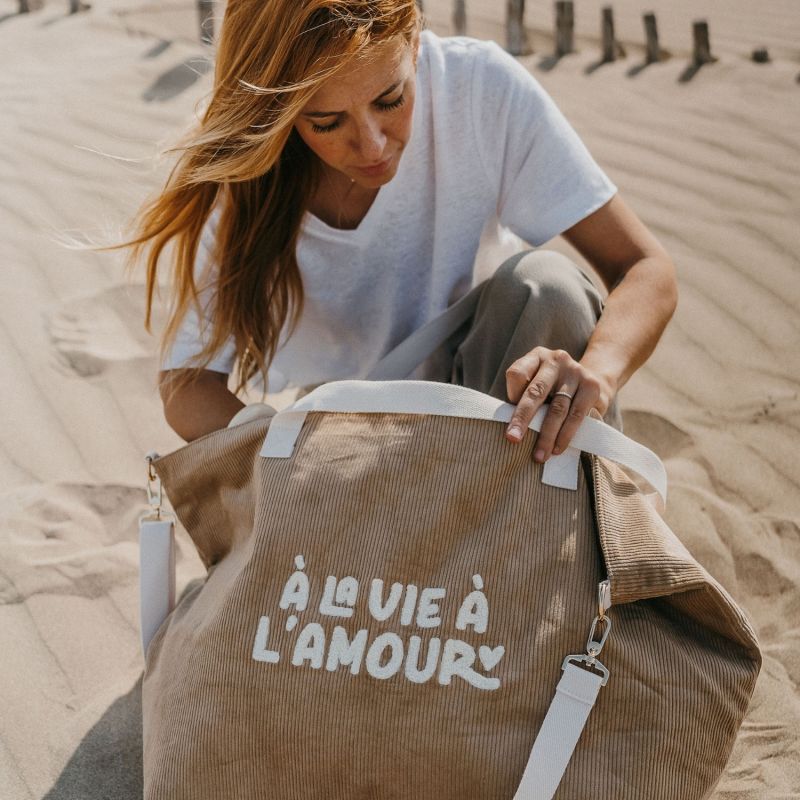 Sac cabas XL velours A la vie à l'amour Zakuw Ambiance 2