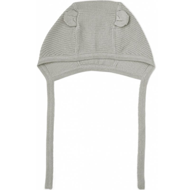 Bonnet en coton bio Sanne Light grey melange (3-6 mois) Liewood