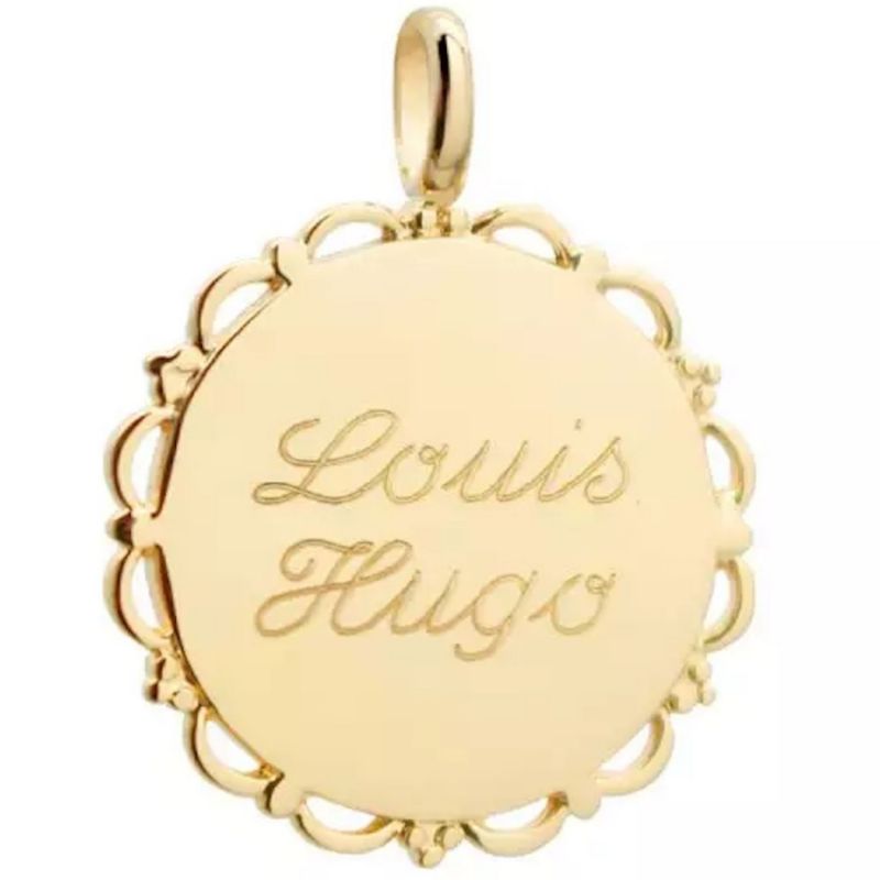 Pendentif médaille Dentelle personnalisable (plaqué or) Petits trésors Produit 1