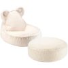 Pouf ours et repose-pieds Cream White molletonné Wigiwama Produit 1