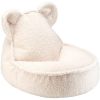 Pouf ours et repose-pieds Cream White molletonné Wigiwama Produit 3
