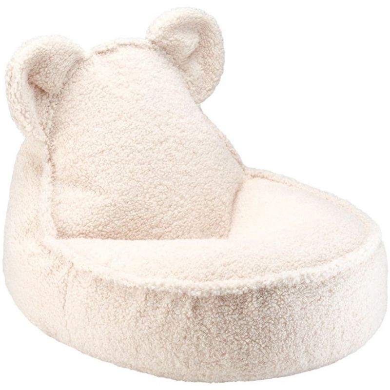 Pouf ours et repose-pieds Cream White molletonné Wigiwama Produit 3