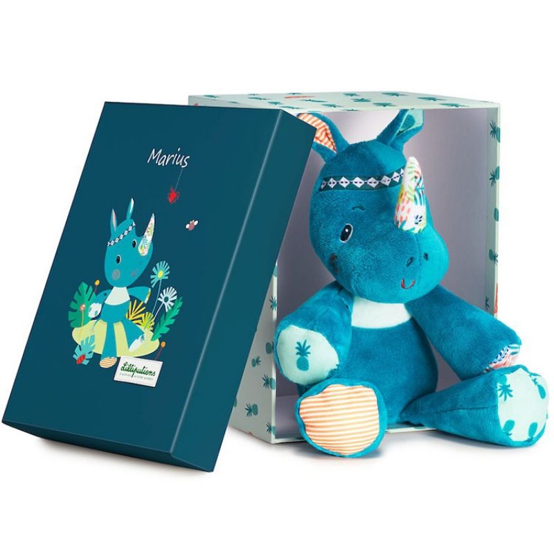 Coffret peluche Marius le rhinocéros (27 cm) Lilliputiens