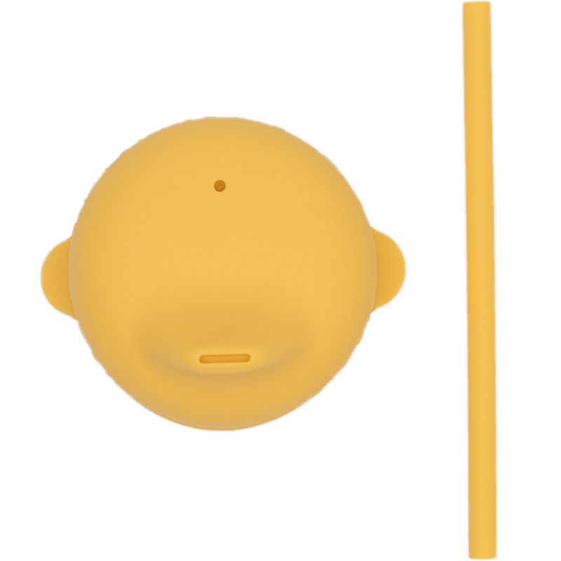 Bec anti-fuite + mini paille pour gobelet en silicone jaune We Might Be Tiny