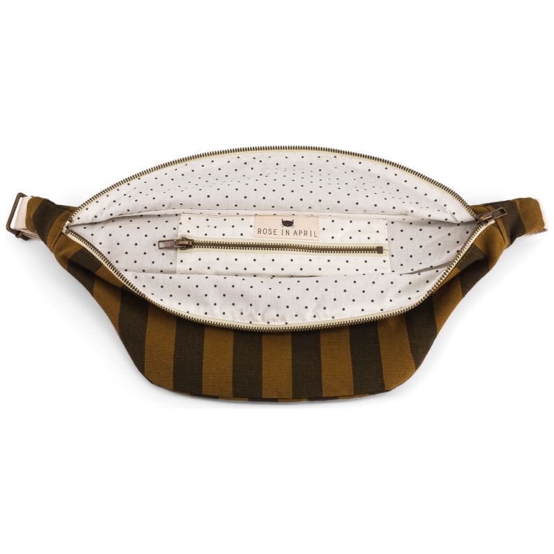 Sac banane rayée Cumin-Noir Rose in April Produit ouvert 4