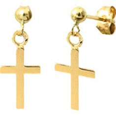 Boucles d'oreilles Croix (or jaune 375°) - Lucas Lucor