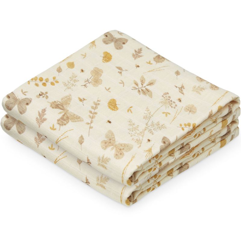 Lot de 2 langes en coton bio Butterflies (70 x 70 cm) Cam Cam Copenhagen